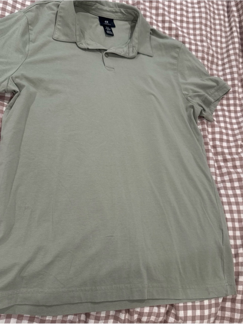 H&M Men's Olive Green Polo Shirt